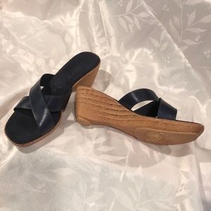 Italian Shoemakers Navy Blue wedge Size 10